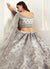 Indian Clothes - Silver Grey Multi Embroidered Lehenga Choli