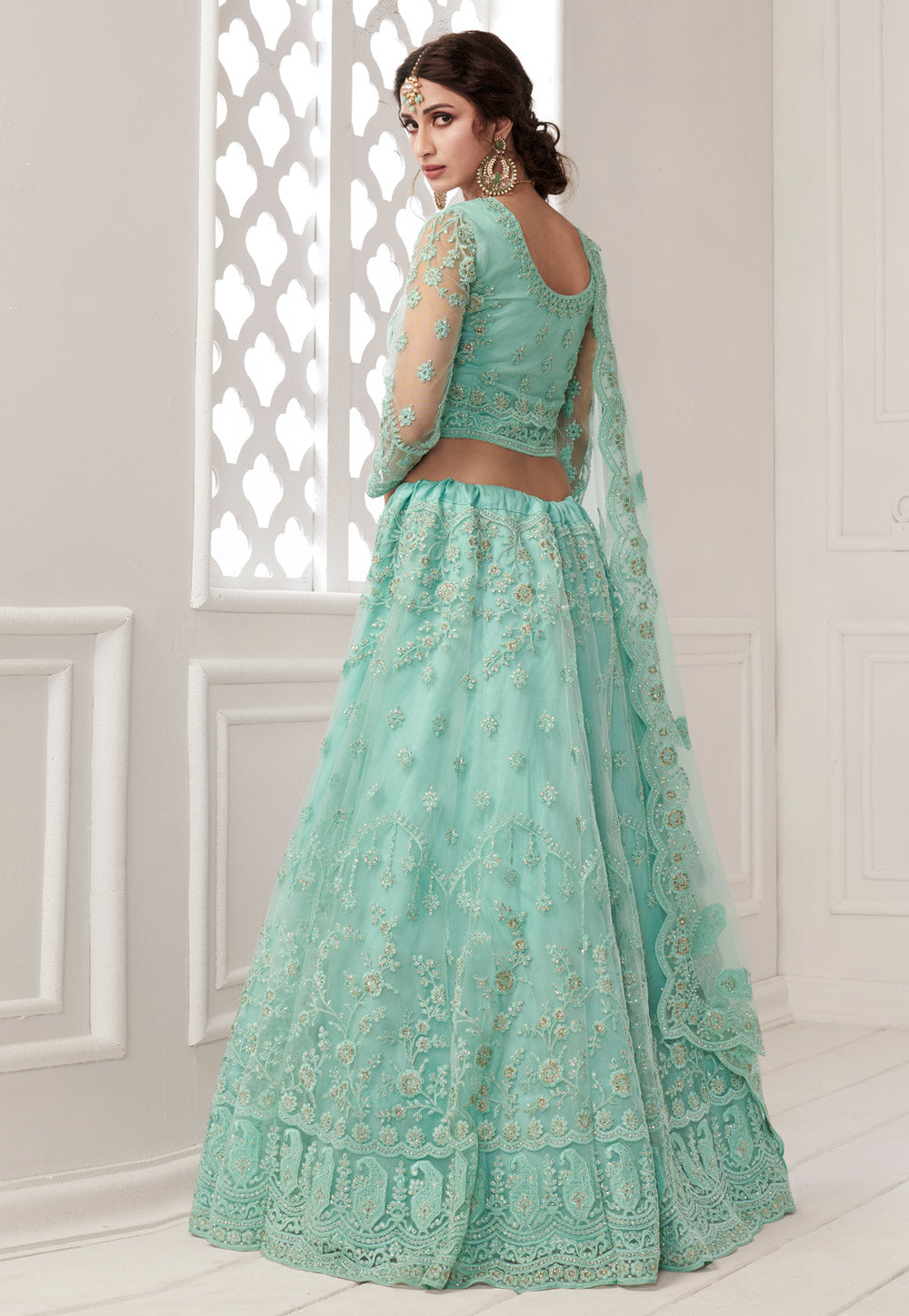 Aqua Blue Lehenga Choli In usa uk