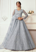 Ice Blue Designer Wedding Lehenga Choli