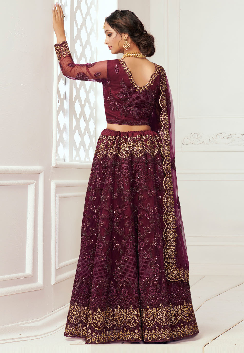 Bridal Maroon Lehenga Choli In usa uk
