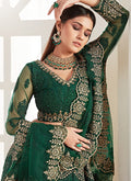 Indian Clothes - Dark Green Multi Embroidered Lehenga Choli