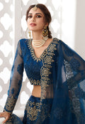 Blue Multi Embroidered Lehenga Choli In usa