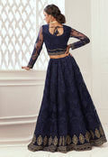 Navy Blue Golden Lehenga Choli In usa uk 