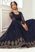 Navy Blue Golden Lehenga Choli In usa uk canada