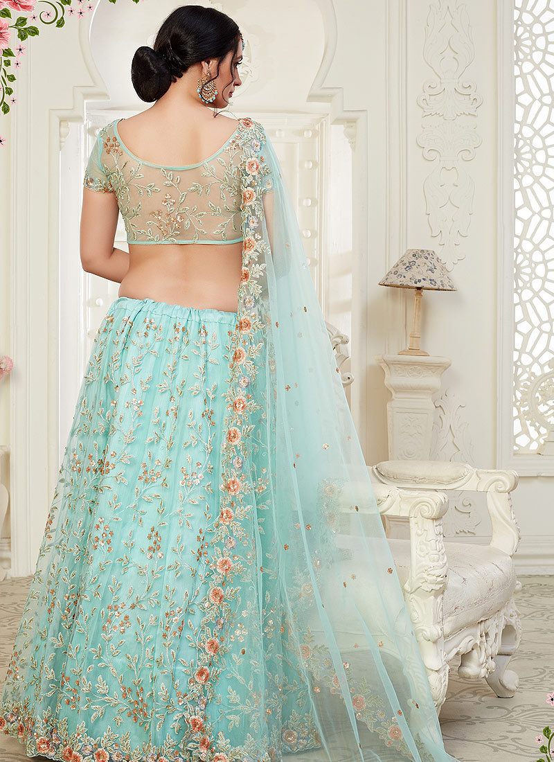 Aqua Blue Lehenga Choli In usa uk canada