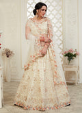 Cream Floral Embroidered Designer Lehenga Choli