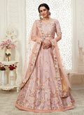 Blush Pink Floral Embroidered Designer Lehenga Choli