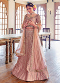 Rose Pink Mirror Work Wedding Lehenga Choli