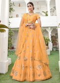 Yellow Mirror Work Wedding Lehenga Choli