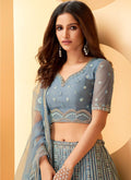 Ice Blue Sequence Lehenga Choli In usa