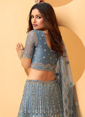 Ice Blue Sequence Embroidered Lehenga Choli In uk