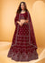 Maroon Mirror Work Embroidered Wedding Lehenga Choli