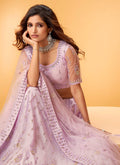 Lavender Mirror Work Wedding Lehenga Choli