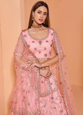 Soft Pink Floral Wedding Lehenga Choli