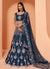 Persian Blue Motif Embroidered Wedding Lehenga Choli
