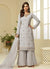 Grey Embroidered Designer Sharara Suit
