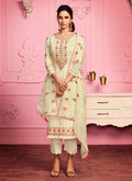 Pista Green Floral Embroidered Pakistani Pant Suit