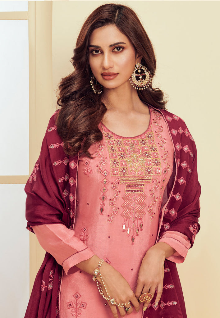 Pink Pakistani Pant Suit In usa