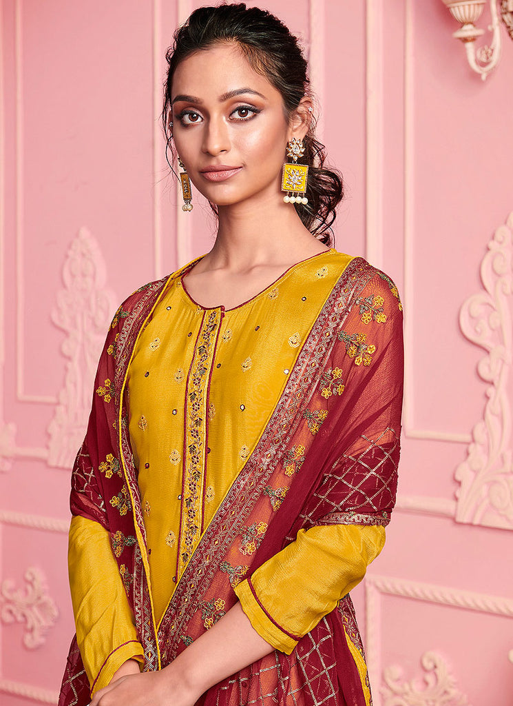 Yellow And Red Pant Suit In usa
