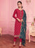 Rani Pink AndBlue Designer Pakistani Pant Suit