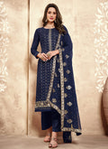 Navy Blue Sequence Embroidered Pakistani Pant Suit