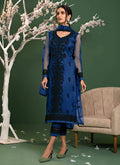Blue And Black Sequence Embroidered Pakistani Pant Suit