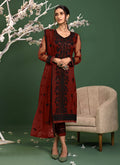 Red And Black Sequence Embroidered Pakistani Pant Suit