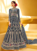Light Grey Overall Designer Anarkali Gown