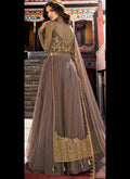 Mauve With Golden Embroidered Slit Style Designer Lehenga Suit