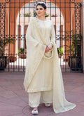 Off White Kashmiri Embroidered Palazzo Suit