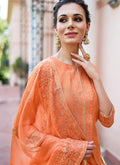 Orange Kashmiri Embroidered Palazzo Suit