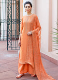 Orange Kashmiri Embroidered Palazzo Suit