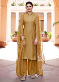 Mustard Yellow Kashmiri Embroidered Palazzo Suit