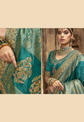 Turquoise Golden Saree In usa uk canada