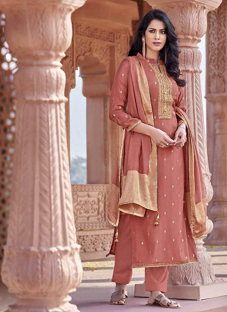 Peach Designer Salwar Kameez