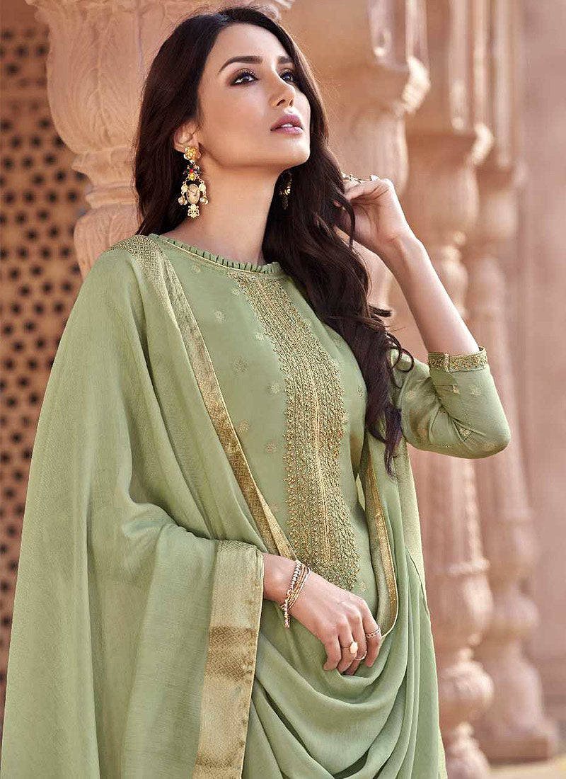 Buy Dark Green Embroidered Art Silk Designer Salwar Suit | Punjabi Patiala  Suits