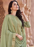 Indian Clothes - Green Golden Designer Salwar Kameez
