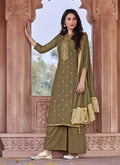 Olive Green Designer Salwar Kameez