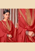 Red Golden Embroidered Pant Suit In usa uk canada