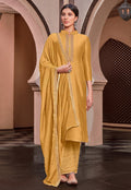 Yellow Golden Embroidered Pakistani Style Pant Suit