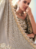Indian Saree - Beige Multi Embroidered Saree