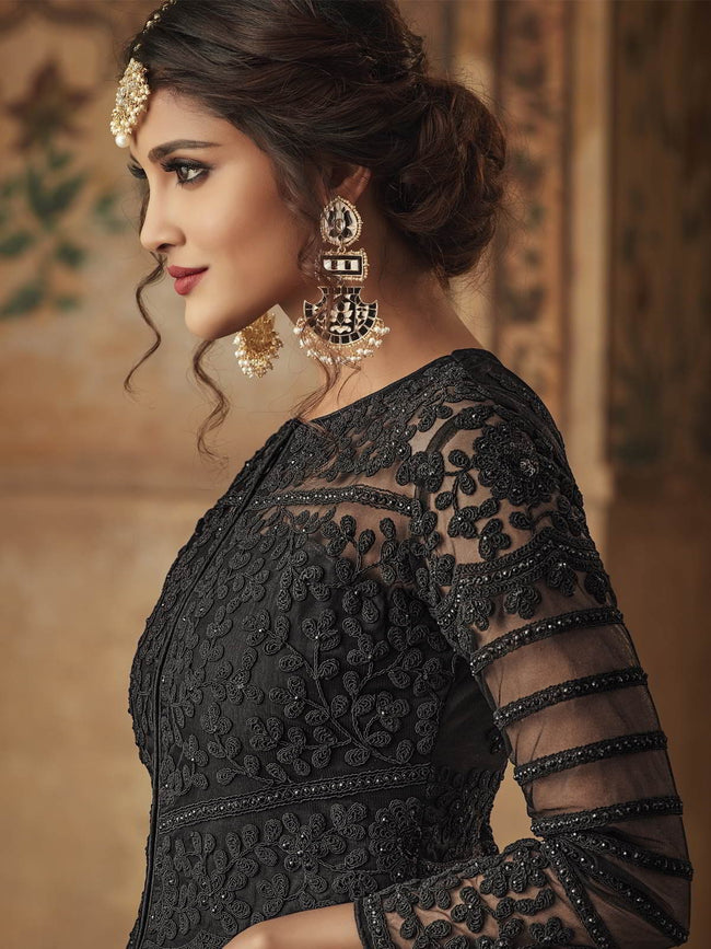 Black Party Wear Sharara Suit Online