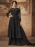 Black Party Wear Sharara Suit Online