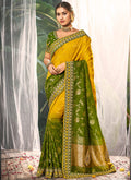 Indian Saree - Bridal Yellow Silk Saree In usa uk canada