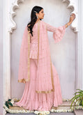 Pink Embroidered Gharara Suit In canada