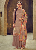 Mauve Multi Embroidered Palazzo Suit