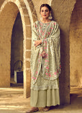 Light Green Multi Embroidered Palazzo Suit