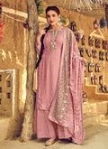 Pink Multi Embroidered Palazzo Suit