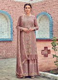 Blush Pink Embroidered Gharara Suit