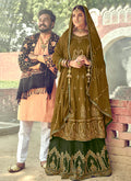 Olive Green Gharara Suit In canada